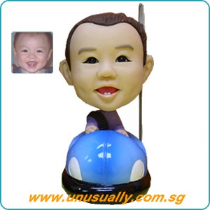 Caricature 3D Bumper Car Figurine (Blue)